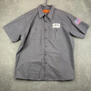 Red Kap Gas Monkey Bar N Grill Work Shirt Mens XXL Gray Short Sleeve SP24CH